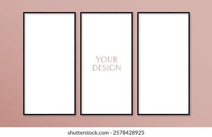 Mockup, modern Frame . Vector illustration on transparent background