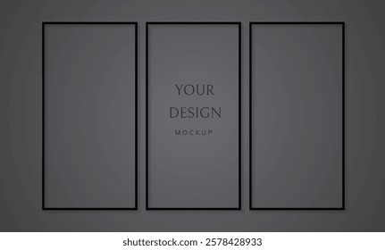 Mockup, modern Frame . Vector illustration on transparent background
