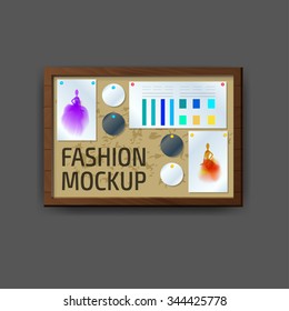 Trípode moderno de mockup. Plantilla de diseño. Ilustración vectorial realista.   Tabla de oficina, estación de trabajo. 
