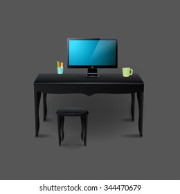 Mockup modern workplace Interior template. Layout template. Office