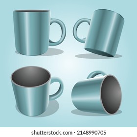 mockup mug glass vector illustration