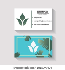 Mockup name card concept and logotype vector illustration emblem