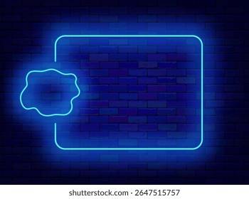 Mockup neon invitation. Shopping and booking. Market and store special offer. Vector stock illustration