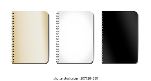 La burla de un cuaderno en un resorte es una ilustración aislada en un fondo blanco. El Diseño De La Plantilla Está Listo Para Su Diseño. Vector 