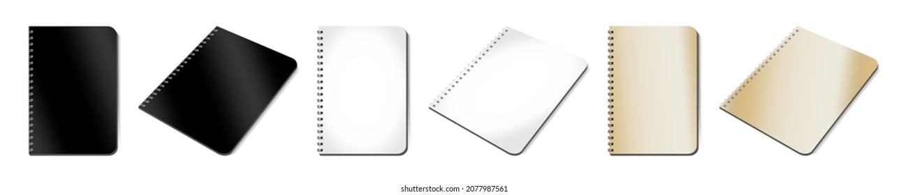 The mockup of a notebook on a spring is an isolated illustration On A White Background. The Template Layout Is Ready For Your Design.