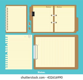 Mock-up notebook with stylish illustration vector design