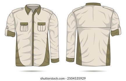 Mockup of official PDH shirt front and back view. Vector illustration