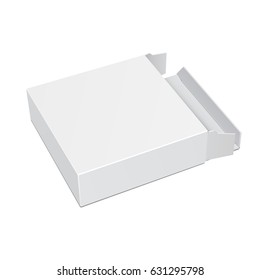 Mockup Open Product Cardboard Package Box. Illustration Isolated On White Background. Mock Up Template Ready For Your Design. Vector EPS10