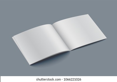 Mockup of opened book blank paper background.Vector Illustrator