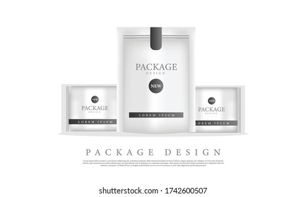 Mockup package design banner template for branding product isolated on white background