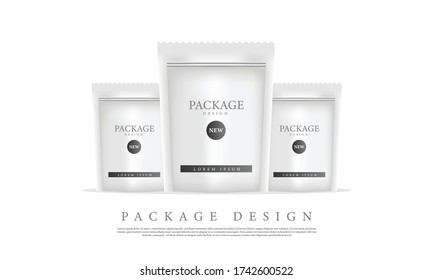 Mockup package design banner template for branding product isolated on white background