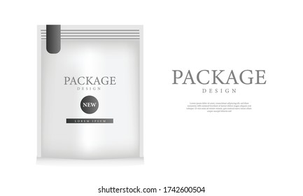 Mockup package design template for branding product isolated on white background