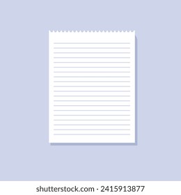 Cama de una página en la pared. Plano, maqueta de papel en la pared, disposición para texto, plantilla para texto. Icono de vector
