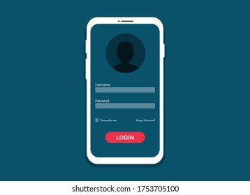 Mockup Page Phone Login Interface Authorization Stock Vector (Royalty ...