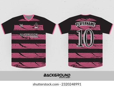 mockup, pattern, sports jersey background, football, running shirt, stripes on the sides, squares, pink, black.