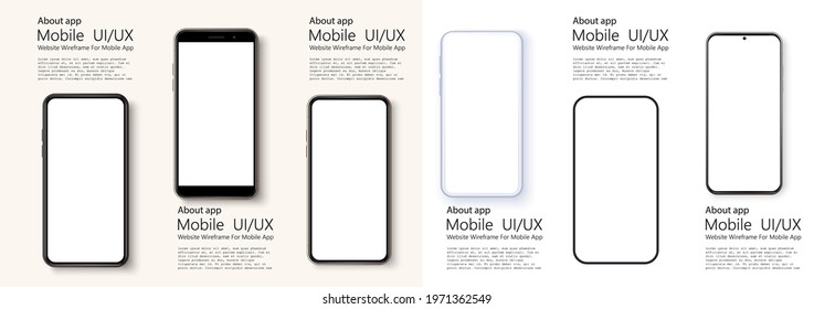 Mockup phone for visual ui app demonstration. Vector mobile set device concept. Detailed Mockup Smartphone