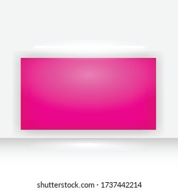 Mockup pink poster banner design vector template isolated on white background