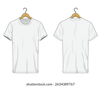 Mockup of a plain white t-shirt hanging