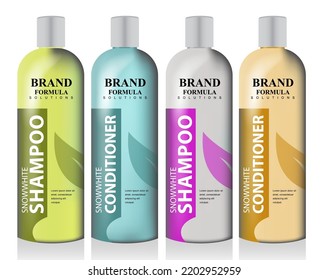 Mockup of plastic bottle. Vector illustration. Can be used for medical, cosmetic and etc. Perfect for final pack shot of your product