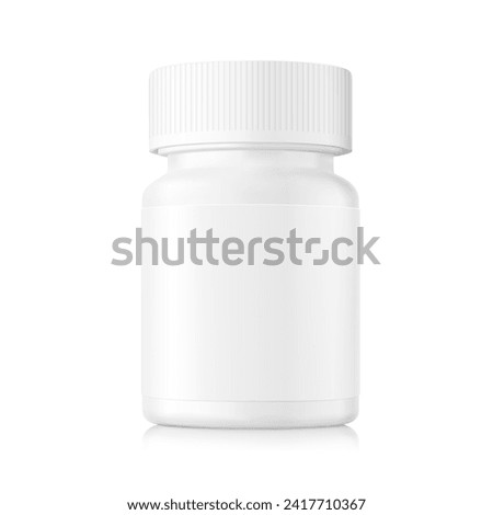 Mockup of plastic bottle. Vector illustration isolated on white background. Can be used for medical, cosmetic and etc. Perfect for final pack shot of your product. EPS10.