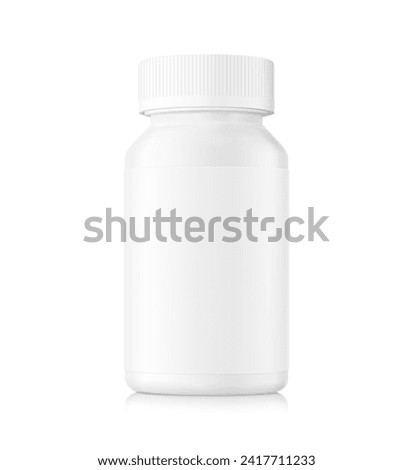Mockup of plastic bottle. Vector illustration isolated on white background. Can be used for medical, cosmetic and etc. Perfect for final pack shot of your product. EPS10.
