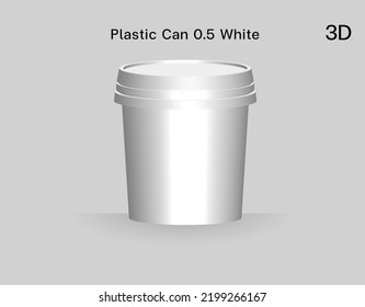 Mock up Plastic Can White Size 500 gram