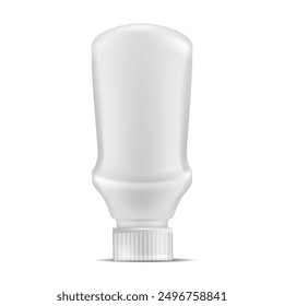 Mockup of a plastic container for sauce on a white background. Vector illustration