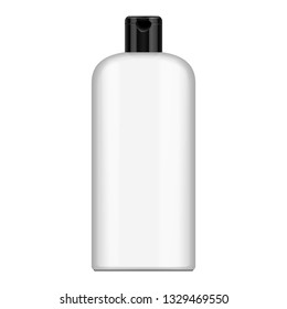 Mockup Plastic White Jar Can Cap Bottle  Cream, Shampoo, Gel Or Lotion. Illustration Isolated On White Background. Mock Up, Template Ready For Your Design. Vector EPS10 