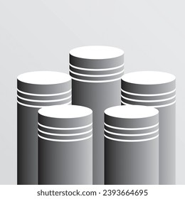 Mockup of a podium in monochromatic style. Product presentation place in an aesthetic and simple performance.