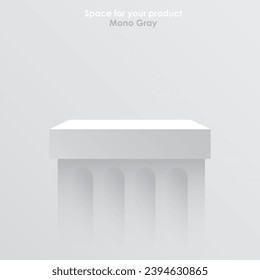 Mockup of a podium in monochromatic style. Product presentation place in an aesthetic and simple performance.