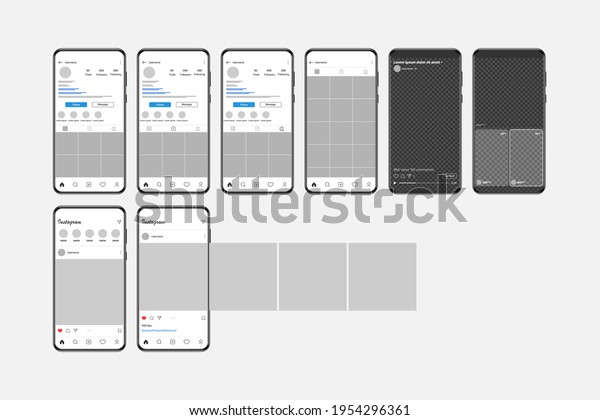 Mockup of a post on the social\
network Instagram on a smartphone screen. Vector illustration.\
2022