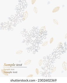 Mockup for a postcard, cover or flyer with a pattern of stylized flowers.