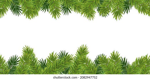 Mockup of Сhristmas postcard Decoration with fluffy green pine tree
