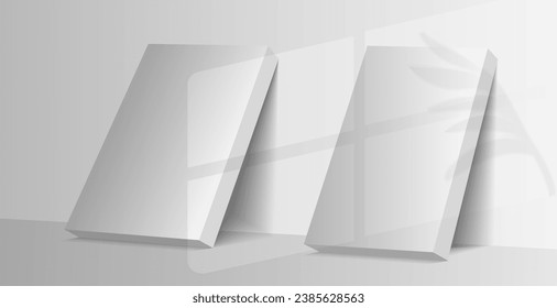 Afiche de una burla con persianas en la ventana. Maquen papel de papel. Blanco vacío en blanco. Burla vertical. Luz de la ventana. Realista reflejaba la sombra en la pared. Efecto de superposición. Shade jalousie.