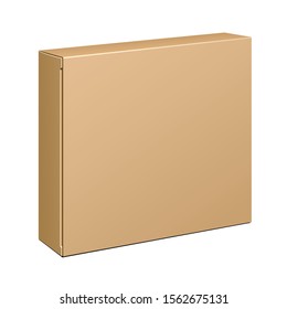 Mockup Product Cardboard Package Box. Brown.Illustration Isolated On White Background. Mock Up Template Ready For Your Design. Vector EPS10