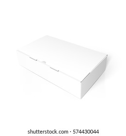 Mockup Product Cardboard Package Box. Illustration Isolated On White Background. Mock Up Template Ready For Your Design. Vector Illustration.