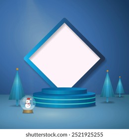  Maqueta de visualización del producto. Feliz Navidad, Nuevo año mínima escena de la pared. 