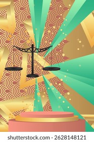 Montar a tela do produto com Escala. Pódio pedestal do cilindro vetorial. Exibição de palco para apresentação. Formas geométricas mínimas.