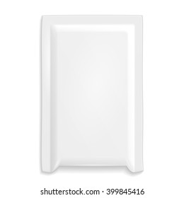 Mockup Protective Postal White Bag Pack Wrapper. Parcel Envelope Mail Lite. Bubble Lined. Illustration Isolated On White Background. Mock Up Template Ready For Your Design. Vector EPS10