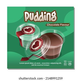 mockup pudding cup vector illustration