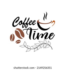 Mockup Quote  Coffee Time, Conceptual quote about the pleasure of drinking coffee during a break