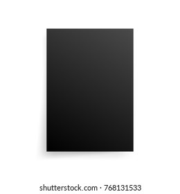 Mock-Up Realistic Black Poster Hanging. Empty White Vector Poster Template.