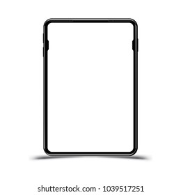 Mock-up realistic black Tablet on a white background. Flat vector illustration EPS 10.