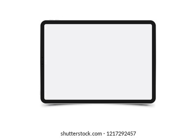 Mock-up realistic black Tablet on a white background. Flat vector illustration EPS 10.