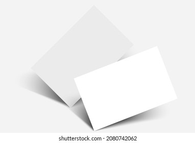 Mockup realistic business card with sharp corners, isolated on transparent background. Vector illustration EPS 10 
