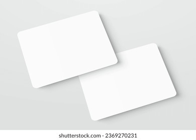 Mockup realistic business cards, gift card paper placeholder template mockup with shadows effects on a gray background, mockup visit card – vector