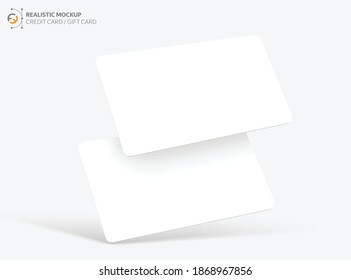 Mockup Realistic Credit, Visit, Gift Card With Shadow For Your Design, Isolated On Light Background. Realistic Mockup Card. Vector Illustration EPS10.