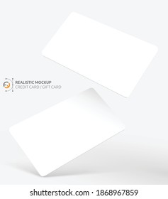 Mockup Realistic Credit, Visit, Gift Card With Shadow For Your Design, Isolated On Light Background. Realistic Mockup Card. Vector Illustration EPS10.