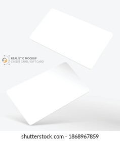 Mockup realistic credit, visit, gift card with shadow for your design, isolated on light background. Realistic mockup card. Vector illustration EPS10.