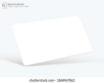 Mockup realistic credit, visit, gift card with shadow for your design, isolated on light background. Realistic mockup card. Vector illustration EPS10.